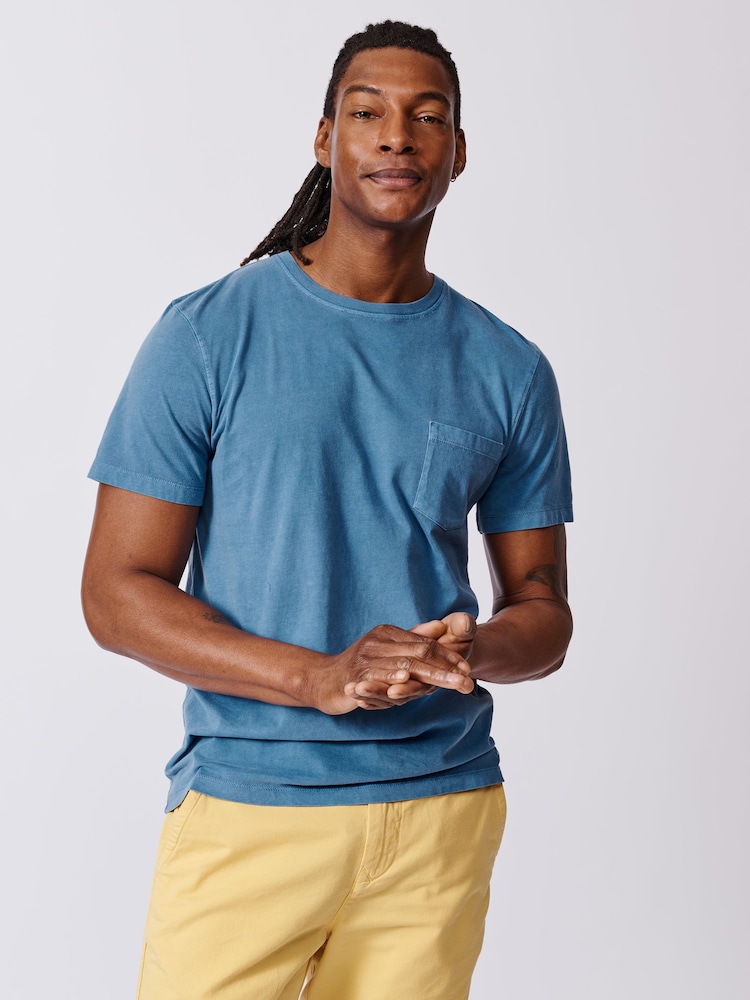 Aubin Pink Hareby Garment Dyed Pocket T-Shirt - Image 3 of 7