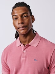 Розовый - Aubin Red Lusby Pique Polo Shirt - Изображение 4 из 6
