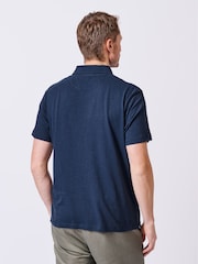 Azul - Aubin Camisas Linen polo e algodão Arnold azul - Imagem 2 de 5