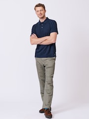 Azul - Aubin Camisas Linen polo e algodão Arnold azul - Imagem 3 de 5