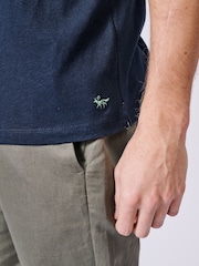 Azul - Aubin Camisas Linen polo e algodão Arnold azul - Imagem 4 de 5