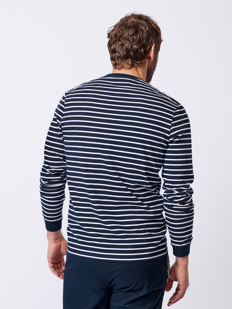 Aubin Blue Ferriby Long Sleeve 100% Cotton T-Shirt - Image 2 of 5