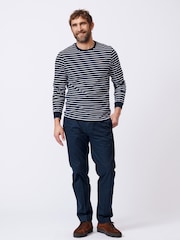 Aubin Blue Ferriby Long Sleeve 100% Cotton T-Shirt - Image 3 of 5