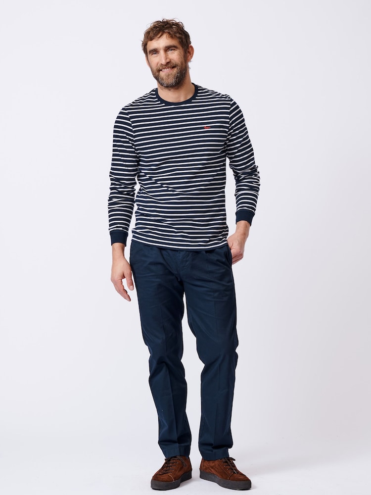 Aubin Blue Ferriby Long Sleeve 100% Cotton T-Shirt - Image 3 of 5