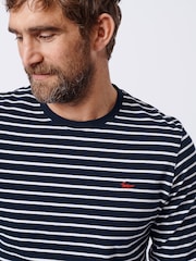 Aubin Blue Ferriby Long Sleeve 100% Cotton T-Shirt - Image 4 of 5