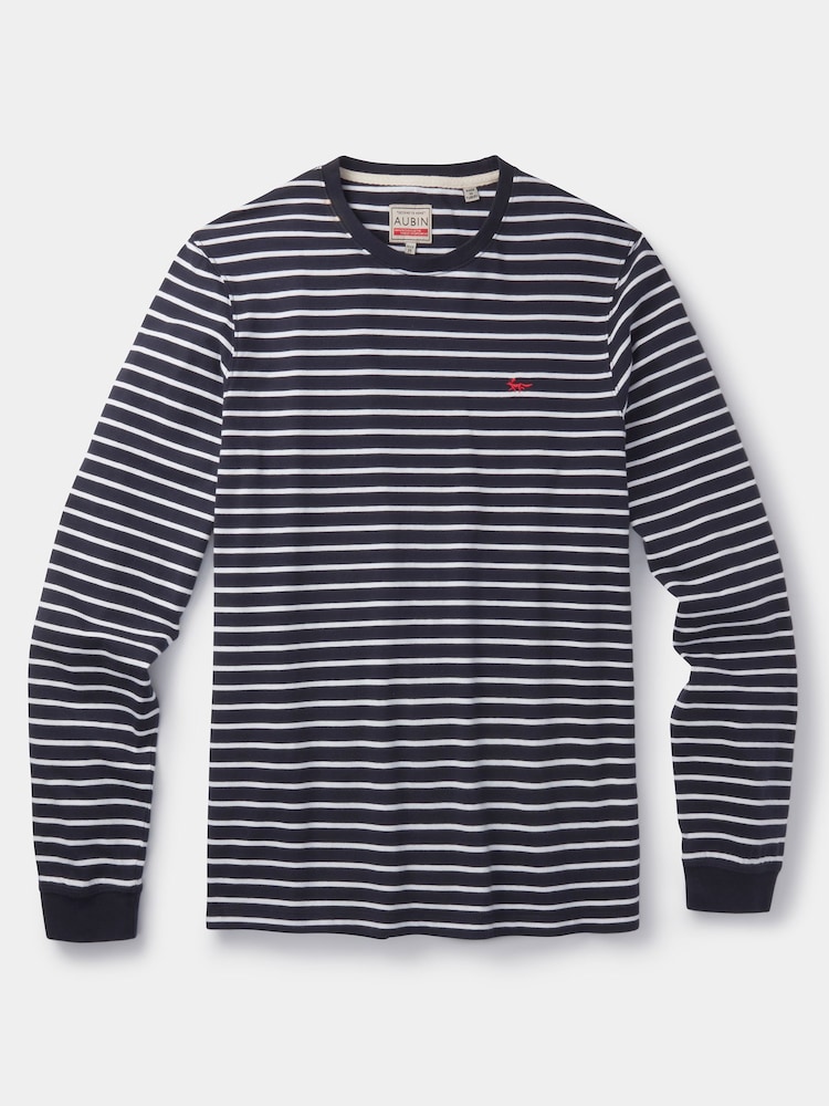 Aubin Blue Ferriby Long Sleeve 100% Cotton T-Shirt - Image 5 of 5
