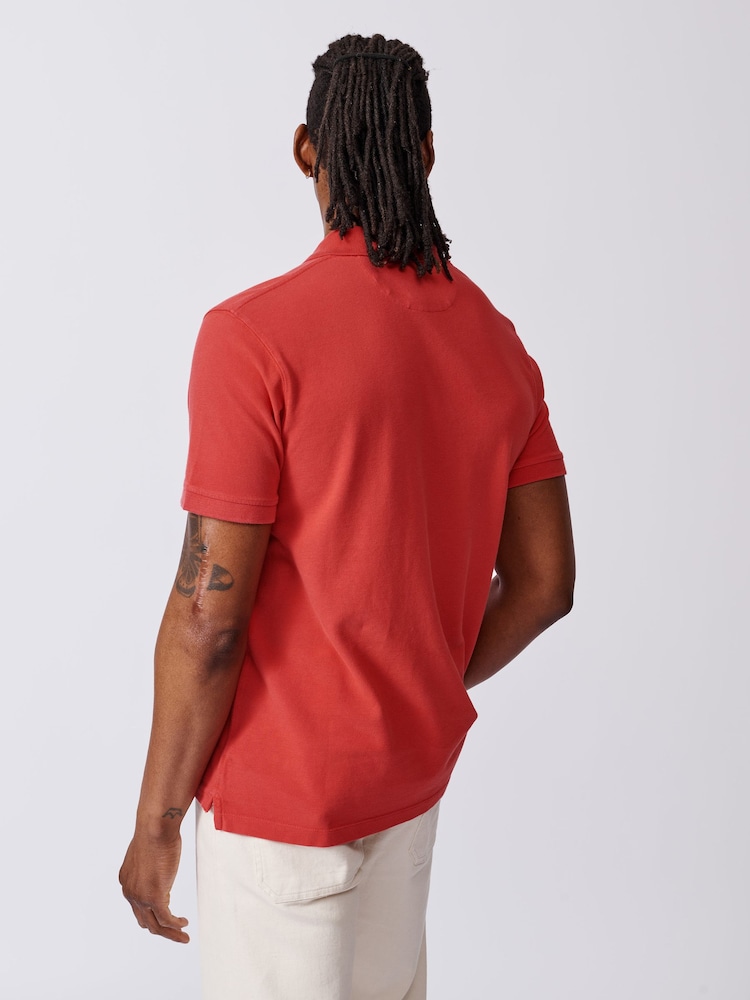 Roșu - Aubin Red Lusby Pique Polo Shirt - Image 2 of 6