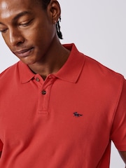 Roșu - Aubin Red Lusby Pique Polo Shirt - Image 4 of 6