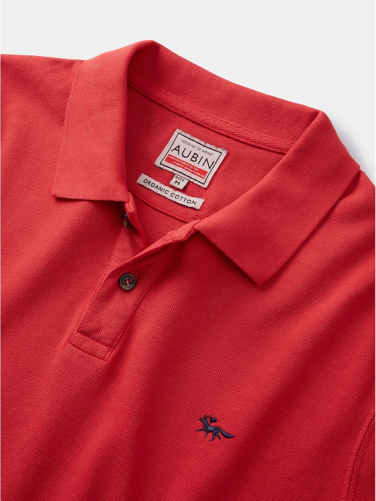 Roșu - Aubin Red Lusby Pique Polo Shirt - Image 6 of 6