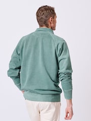 Aubin Blue Raithby Button Neck 100% Cotton Sweatshirt - Image 2 of 5