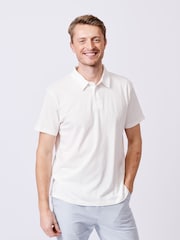 Aubin Blue Arnold Cotton Linen Polo Shirt - Image 1 of 5