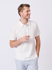 Aubin Blue Arnold Cotton Linen Polo Shirt - Image 4 of 5