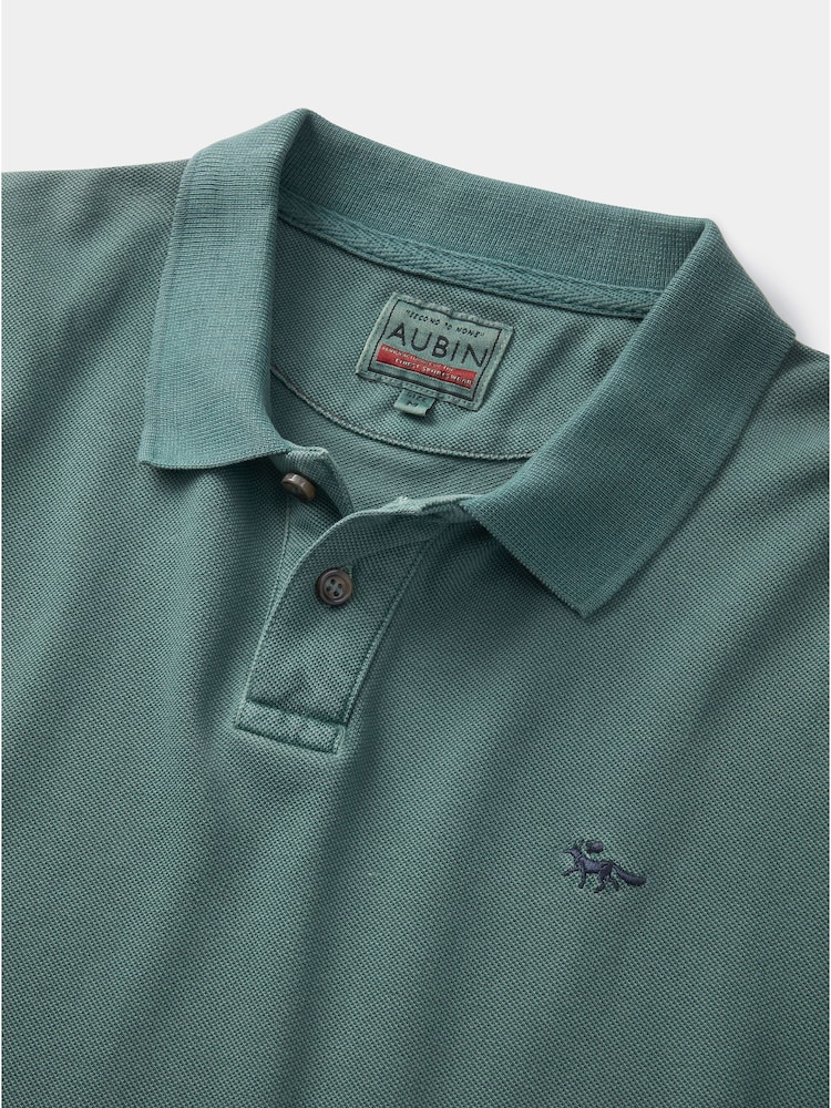 Синий - Aubin Red Lusby Pique Polo Shirt - Изображение 6 из 6