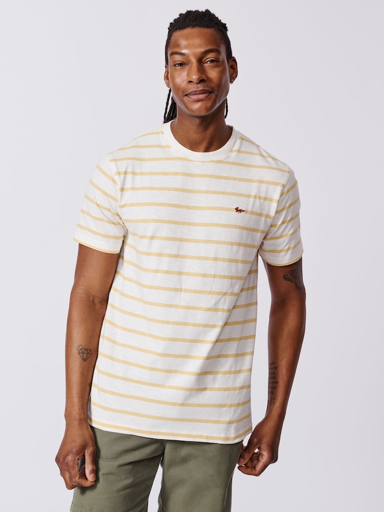 Aubin Yellow Berkeley Slub 100% Cotton T-Shirt - Image 1 of 5