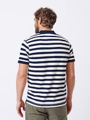 Aubin Blue Elkington Striped Polo Shirt - Bild 2 von 5