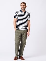 Aubin Blue Elkington Striped Polo Shirt - Bild 3 von 5