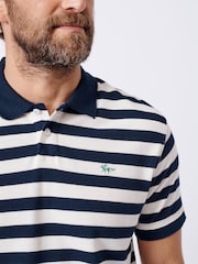Aubin Blue Elkington Striped Polo Shirt - Bild 4 von 5