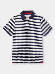 Aubin Blue Elkington Striped Polo Shirt - Bild 5 von 5