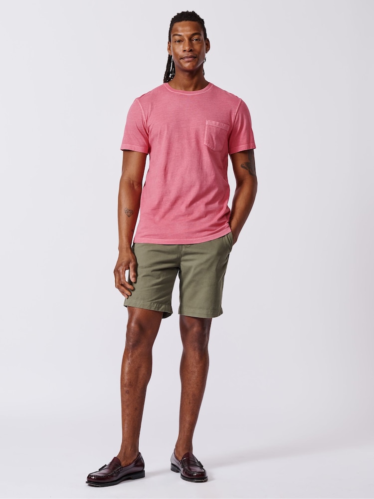 Aubin Pink Hareby Garment Dyed Pocket T-Shirt - Image 3 of 5