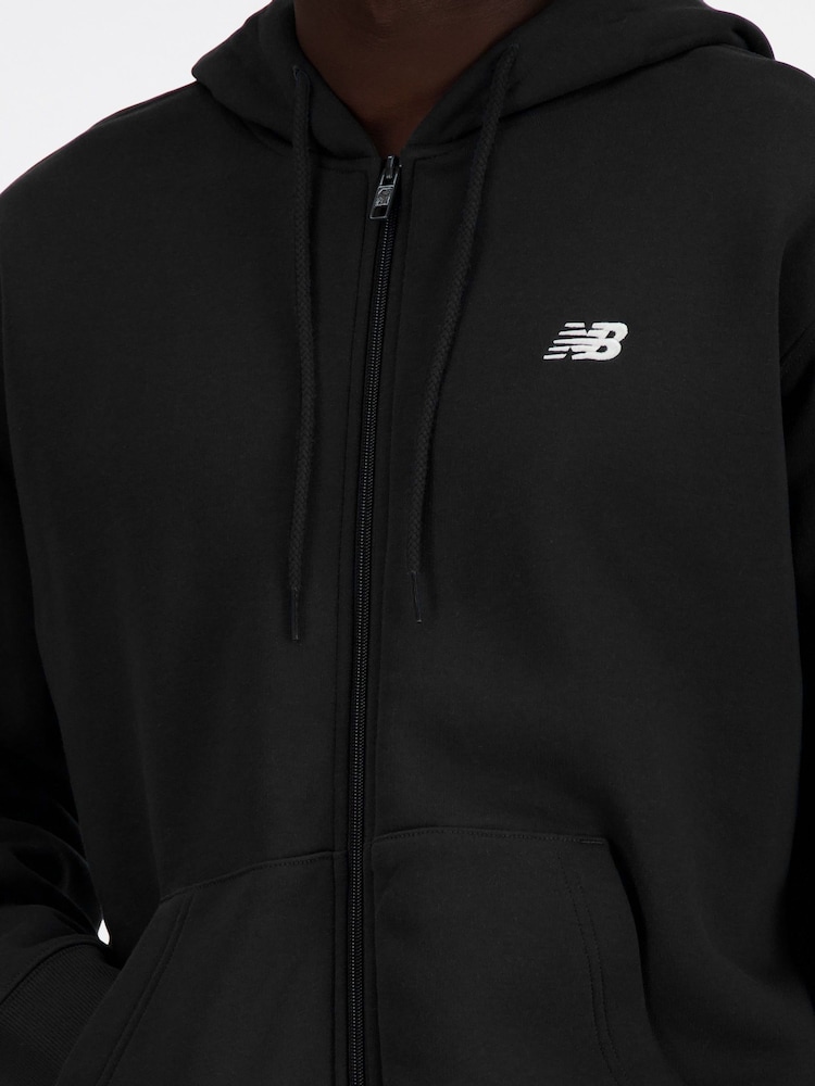 New Balance Black Mens Sport Essentials Logo French Terry Full Zip Hoodie - Image 4 of 4