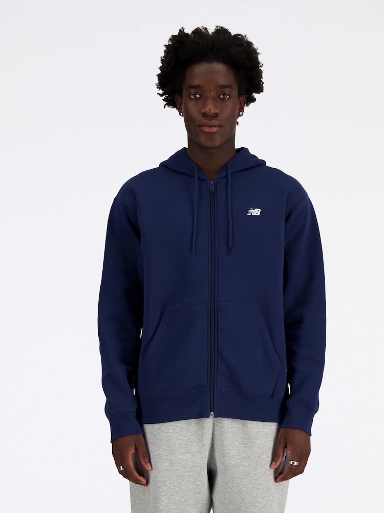 New Balance Navy Mens Sport Essentials Logo French Terry Full Zip Hoodie - Image 1 of 4