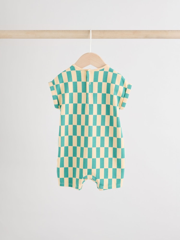 Bright Checkerboard Baby Rompers 3 Pack - Image 4 of 11