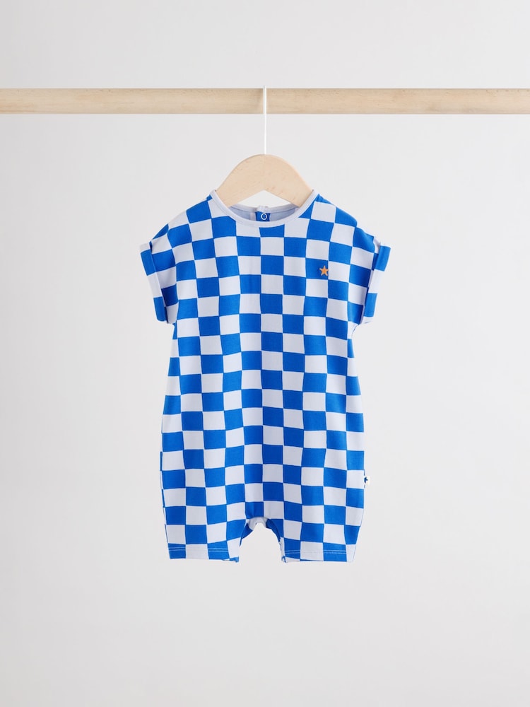 Bright Checkerboard Baby Rompers 3 Pack - Image 6 of 11