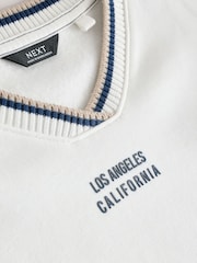 Ecru White Varsity Crew Sweater (3-16yrs) - Image 3 of 4