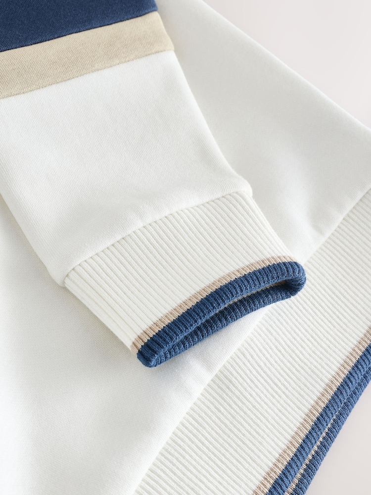Ecru White Varsity Crew Sweater (3-16yrs) - Image 4 of 4