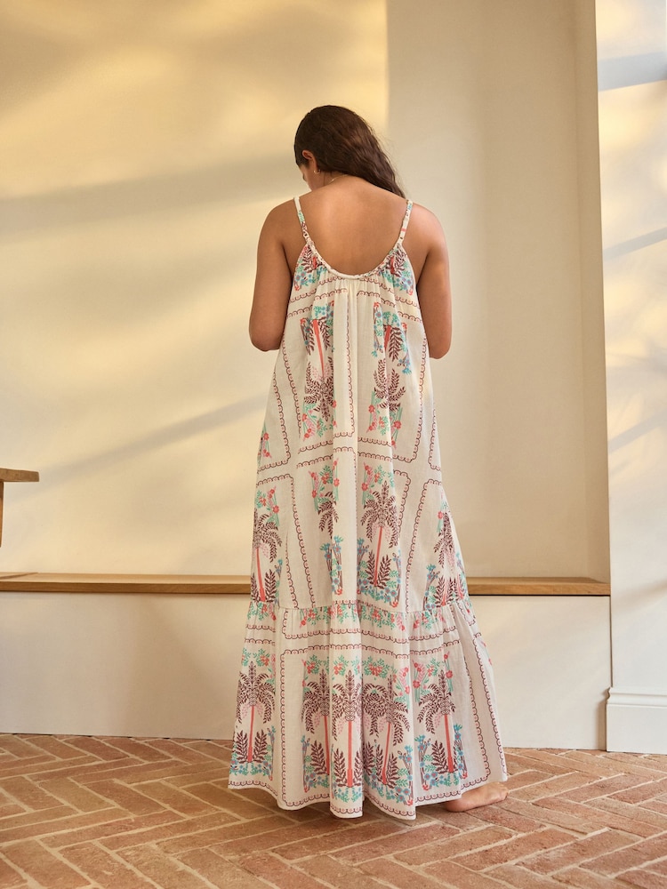Ecru Palm 100% Cotton Slip - Image 2 of 9