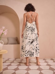 Black/White Linen Blend Slip - Image 4 of 9