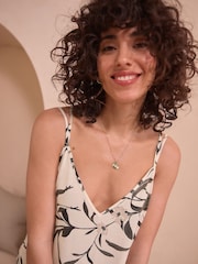 Black/White Linen Blend Slip - Image 5 of 9