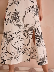 Black/White Linen Blend Slip - Image 6 of 9