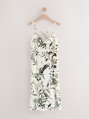 Black/White Linen Blend Slip - Image 7 of 9