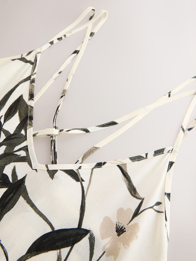 Black/White Linen Blend Slip - Image 9 of 9