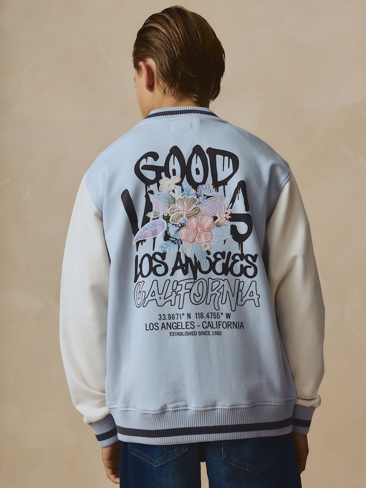 Blue Graphic Print Bomber Jacket (3-16yrs) - Image 1 of 10