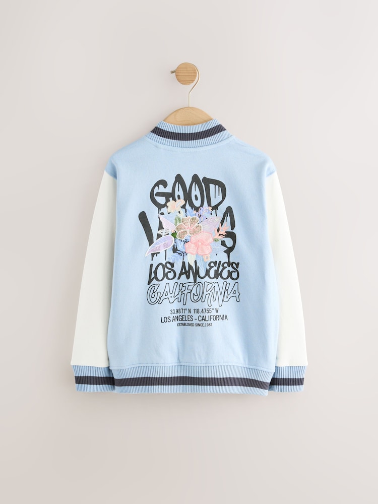 Blue Graphic Print Bomber Jacket (3-16yrs) - Image 8 of 8