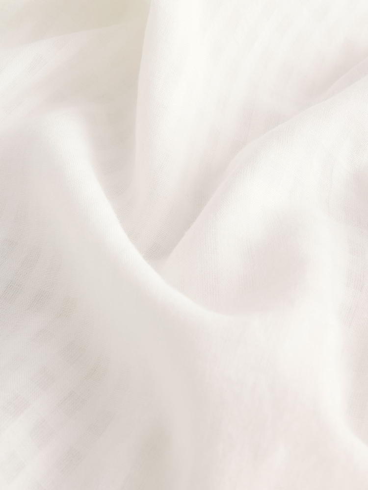White 100% Cotton Gingham Lightweight Dressing Gown - Image 7 of 8