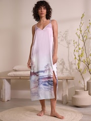 Pink Scene Satin Slip - Image 1 of 10