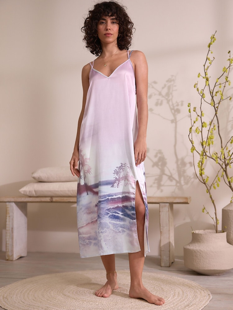 Pink Scene Satin Slip - Image 1 of 10