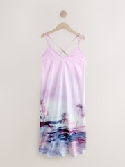 Pink Scene Satin Slip - Image 8 of 10