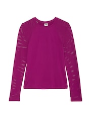 Victoria's Secret PINK Thriller Purple Marl Long Sleeve T-Shirt - Image 3 of 3