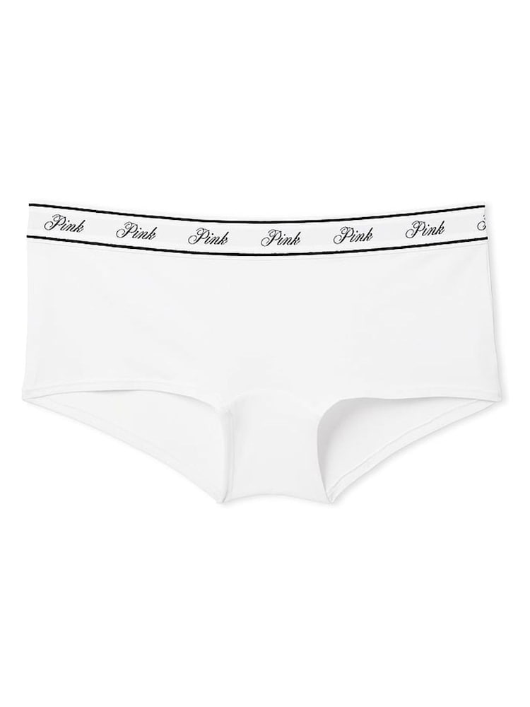 Victoria's Secret PINK Optic White Short Cotton Logo Knickers - Image 3 of 3