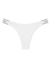 Victoria's Secret PINK Optic White Thong Cotton Logo Knickers - Image 3 of 3