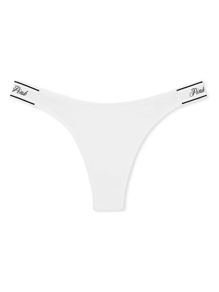 Victoria's Secret PINK Optic White Thong Cotton Logo Boyshort Knickers - Image 3 of 3 Victoria's Secret PINK Optic White Thong Cotton Logo Boyshort Knickers - Image 3 of 3