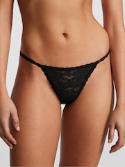 Victoria's Secret PINK Black Floral Lace Knickers - Image 1 of 3