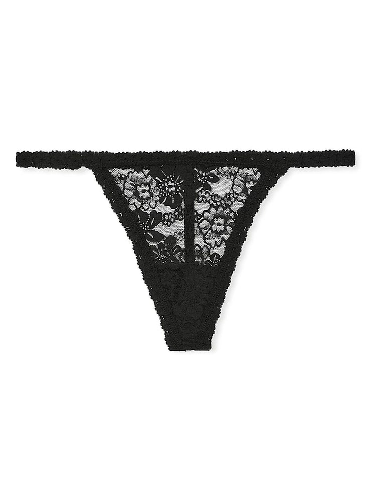 Victoria's Secret PINK Black Floral Lace Knickers - Image 3 of 3