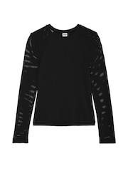 Victoria's Secret PINK Black Marl Long Sleeve T-Shirt - Image 3 of 3