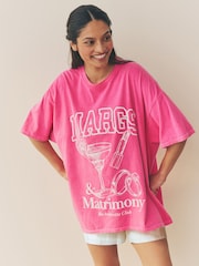 Pink Bridesmaid 100% Cotton Oversized Nightie - Image 1 of 7