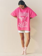 Pink Bridesmaid 100% Cotton Oversized Nightie - Image 2 of 7